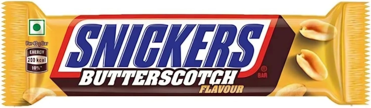Snickers Butterscotch Bars with Caramelized Butter Cream, Roasted Peanuts Covered with Chocolate Box 15 Packs of 40 g
