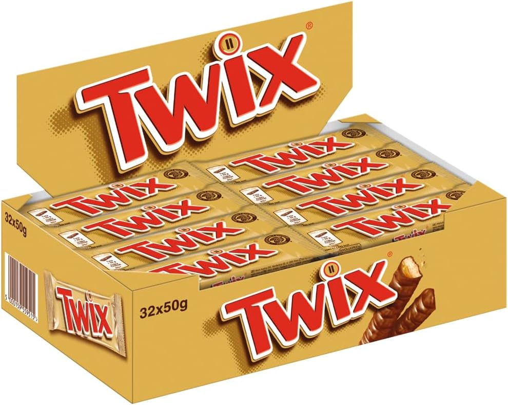 TWIX Chocolate Bars - Delicious Caramel, Crunchy Cookie, and Milk Chocolate Delight (32 x 50g) - Snack on the Go!