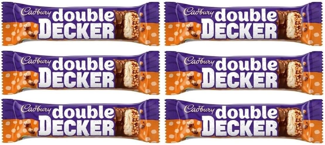 Double Decker Chocolate Bars - 6 Pack | Deliciously Crunchy & Chewy Treats | Perfect for Snacking & Sharing