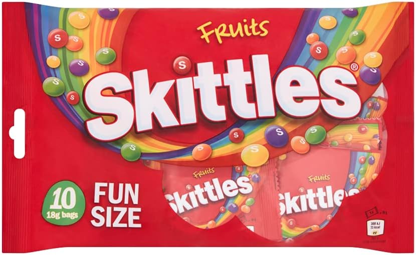 Skittles Fruits Fun Size Sweets, 10 x 18g