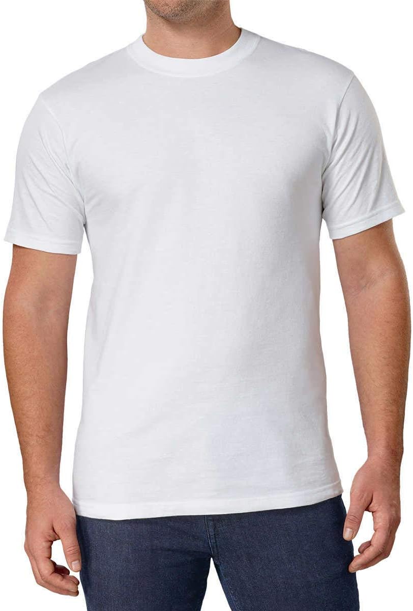 Kirkland SignatureTM Men's Round Neck T-Shirts 6-Pack White (Chest 42-44 inches)