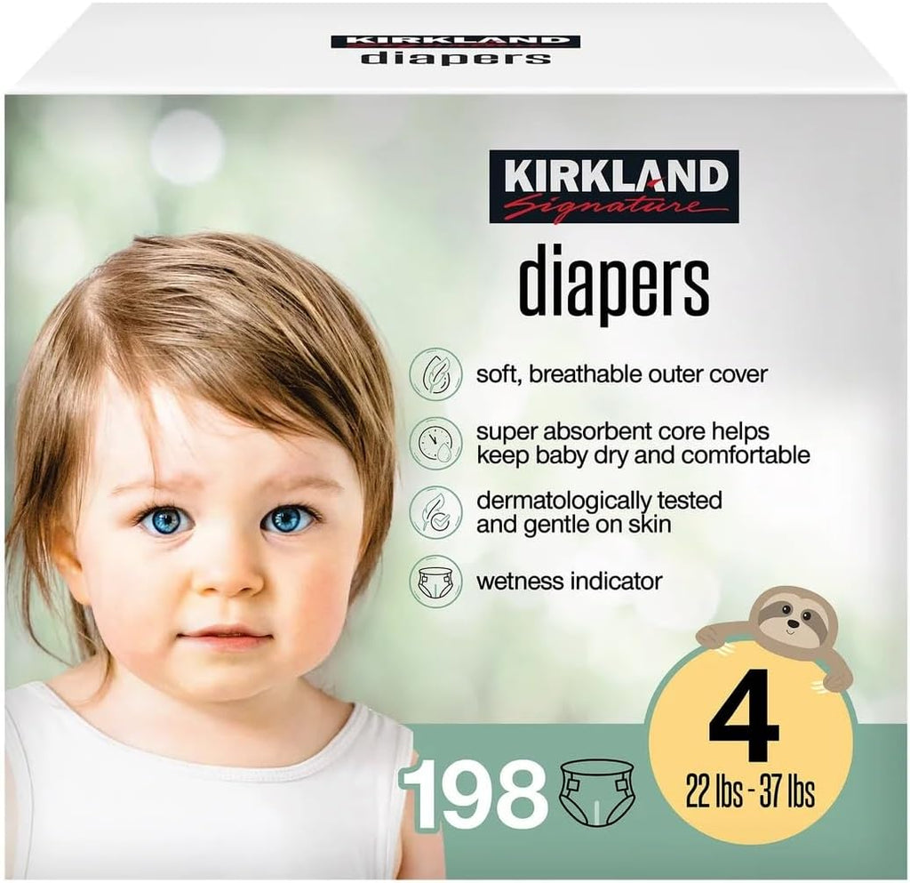 Kirkland Signature Diapers, Size 4 (198-Count)