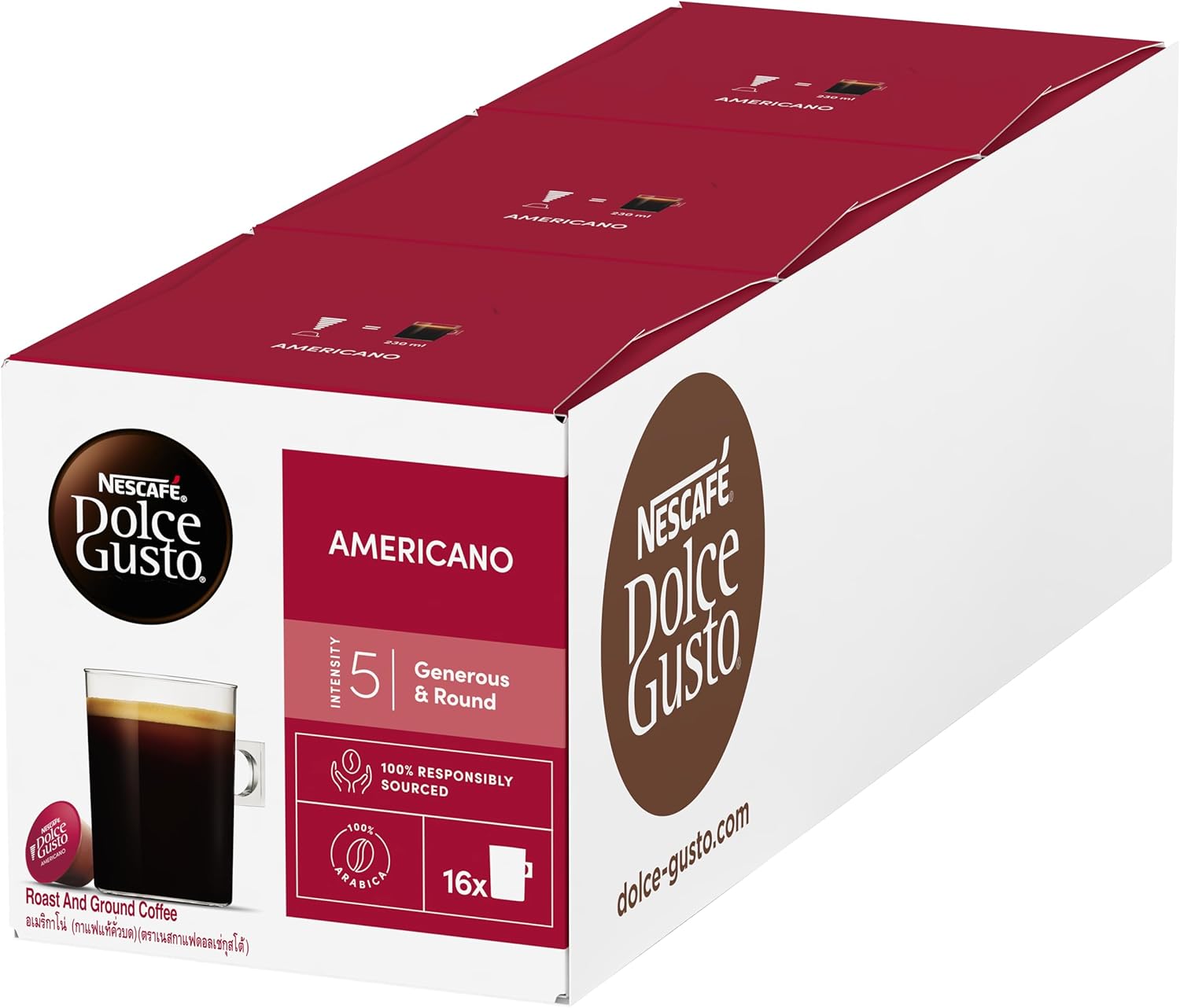 NESCAFÉ Dolce Gusto Americano | 3x16 Pods | 48 Cups