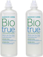 Biotrue Multi-Purpose Contact Lens Solution, 2x 300ml - Cushions & Rehydrates Soft Contact Lenses for Comfortable Wear - Condition, Clean, Remove Protein, Disinfect & Rinse - With Lens Case, Pack of 2