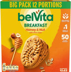 Belvita Breakfast Biscuits Honey & Nuts With Choc Chips, Nutritious Bars With Honey & Chocolate Chips, Multipack of 12 x 45 g Biscuits (Pack of 1)