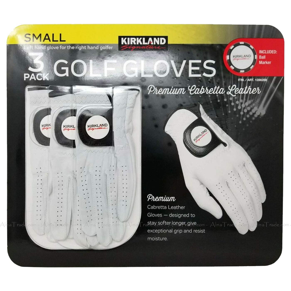 Kirkland Signature Men’s Golf Gloves  Premium Cabretta Leather