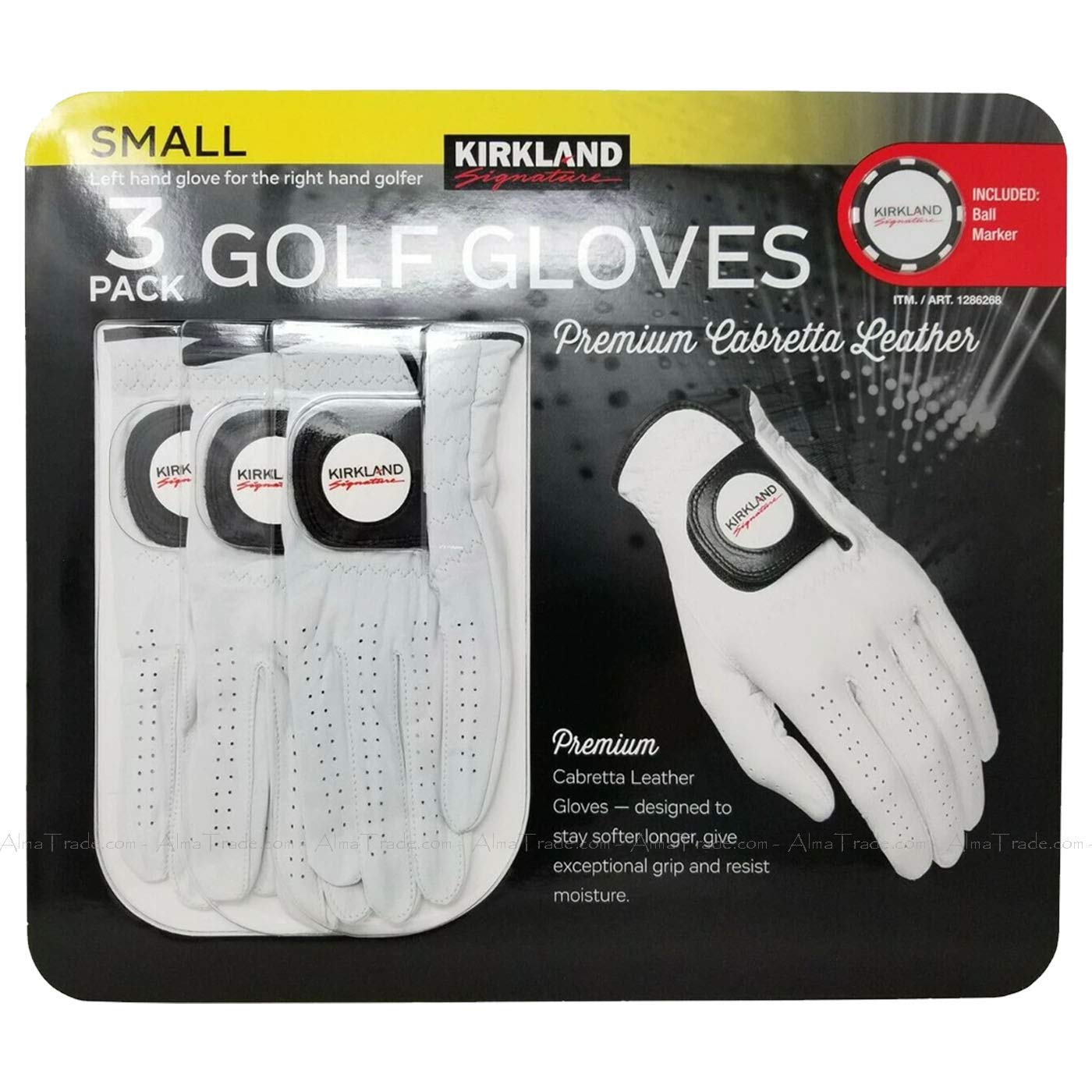 Kirkland Signature Men’s Golf Gloves  Premium Cabretta Leather