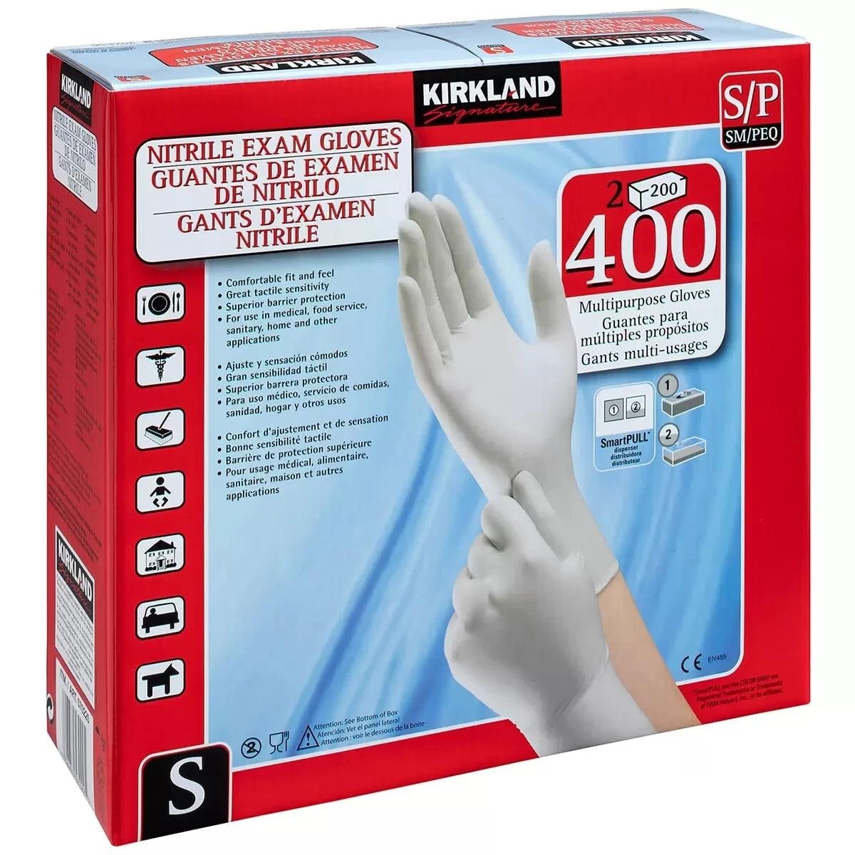 Kirkland Signature Nitrile Exam 400 Multi-Purpose Gloves Small by Kirkland Signature