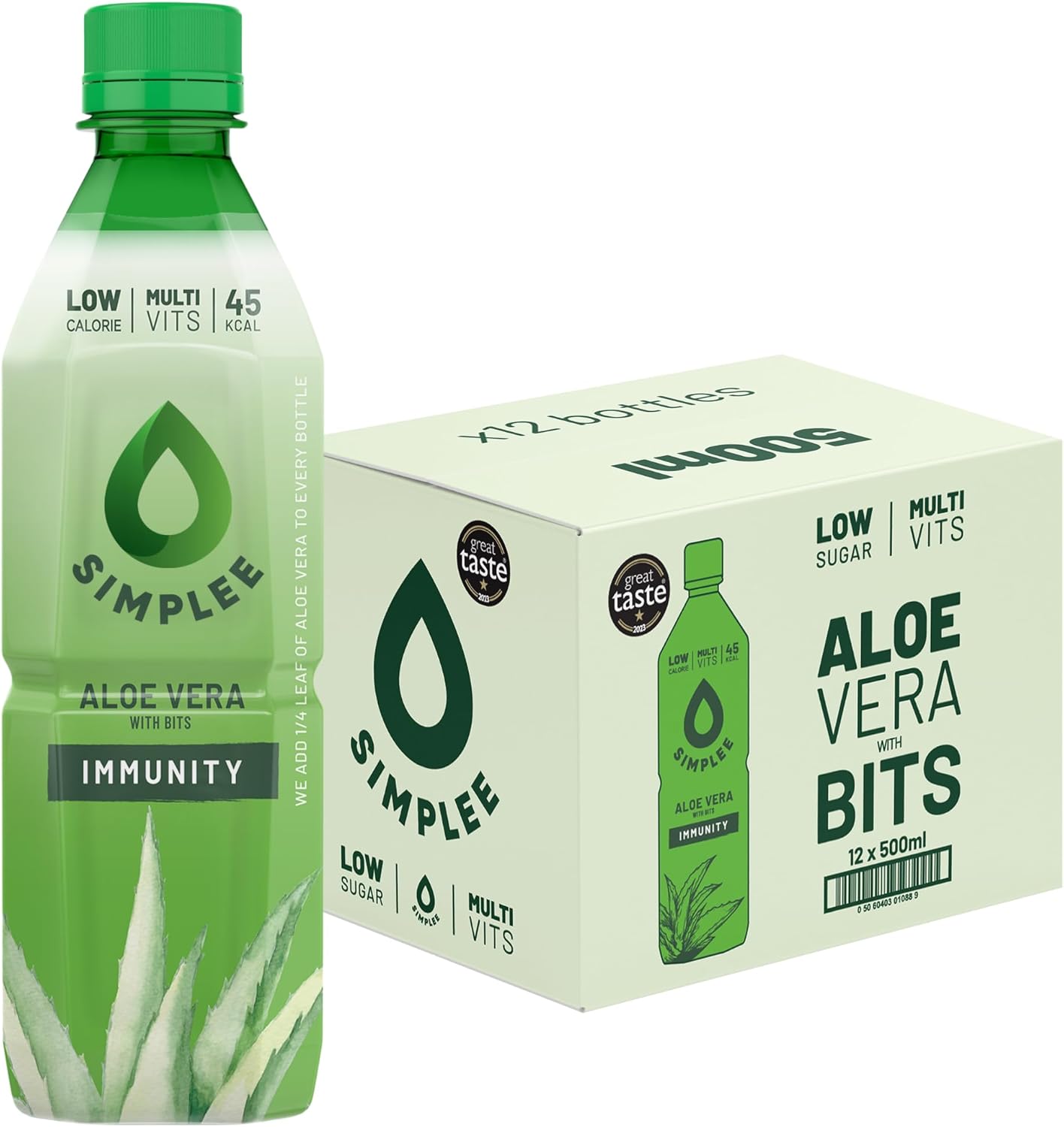 Simplee London Simplee Aloe Vera Drink with Pulp 500ml Bottles (Pack of 12 ...