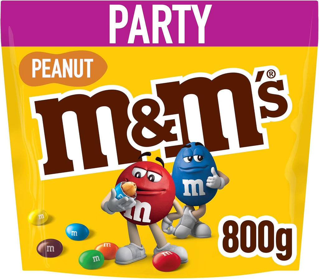 M&M'S Chocolate Bag, Peanut & Milk Chocolate, 800g Party Bag, Bulk Chocolate, Ideal for Gift, Snacks and Sharing