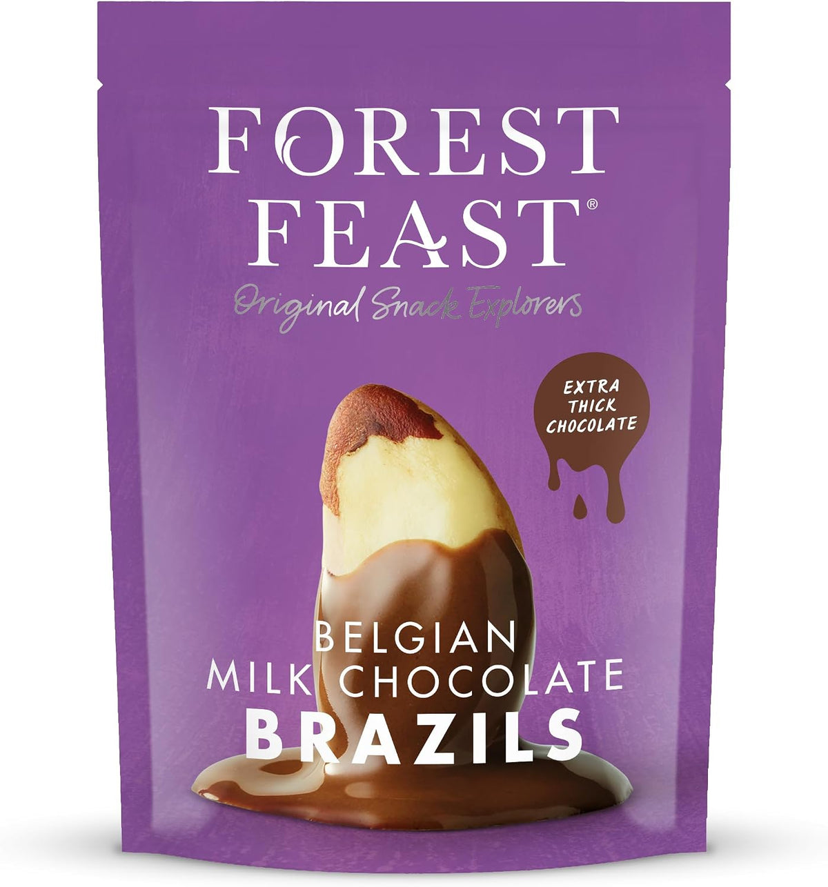 Forest Feast Belgian Milk Chocolate Brazils - Extra Thick Chocolate Coated Nuts (Award Winning)
