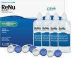 ReNu MultiPlus Multi-Purpose Contact Lens Solution, 4 x 240 ml for Soft Contact Lenses, Moisturise, Remove Protein, Clean, Disinfect, Lubricate, Rinse and Store Your Lenses, Lens Case Included