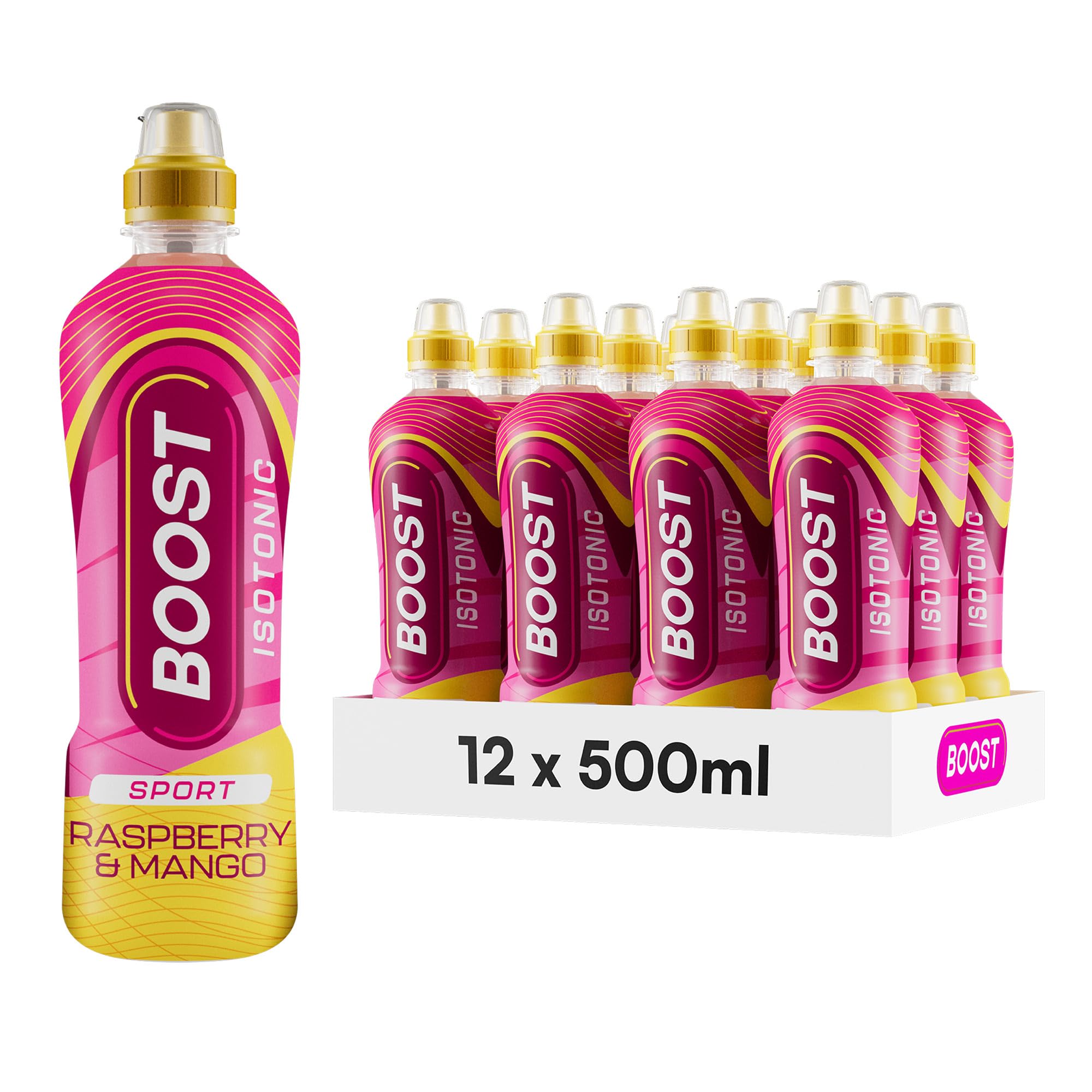 Boost Sports Drink Orange Flavour 12 Isotonic Drink with Vitamin B12 and B6 Electrolyte Drink Maximum Hydration Drinks Low Calorie Vegan Adult Soft Drinks Multipacks 12x500ml