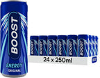 Boost Energy Drink Original  24 x 250ml Multipack, Carbonated, Gluten-Free & Vegan