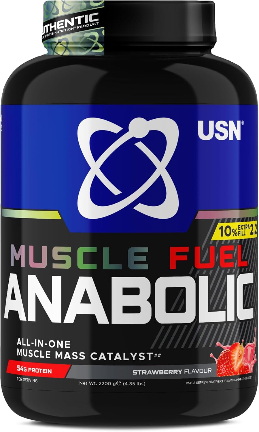 USN Muscle Fuel Anabolic All-In-One Protein Shake  Strawberry 2.2kg with Creatine