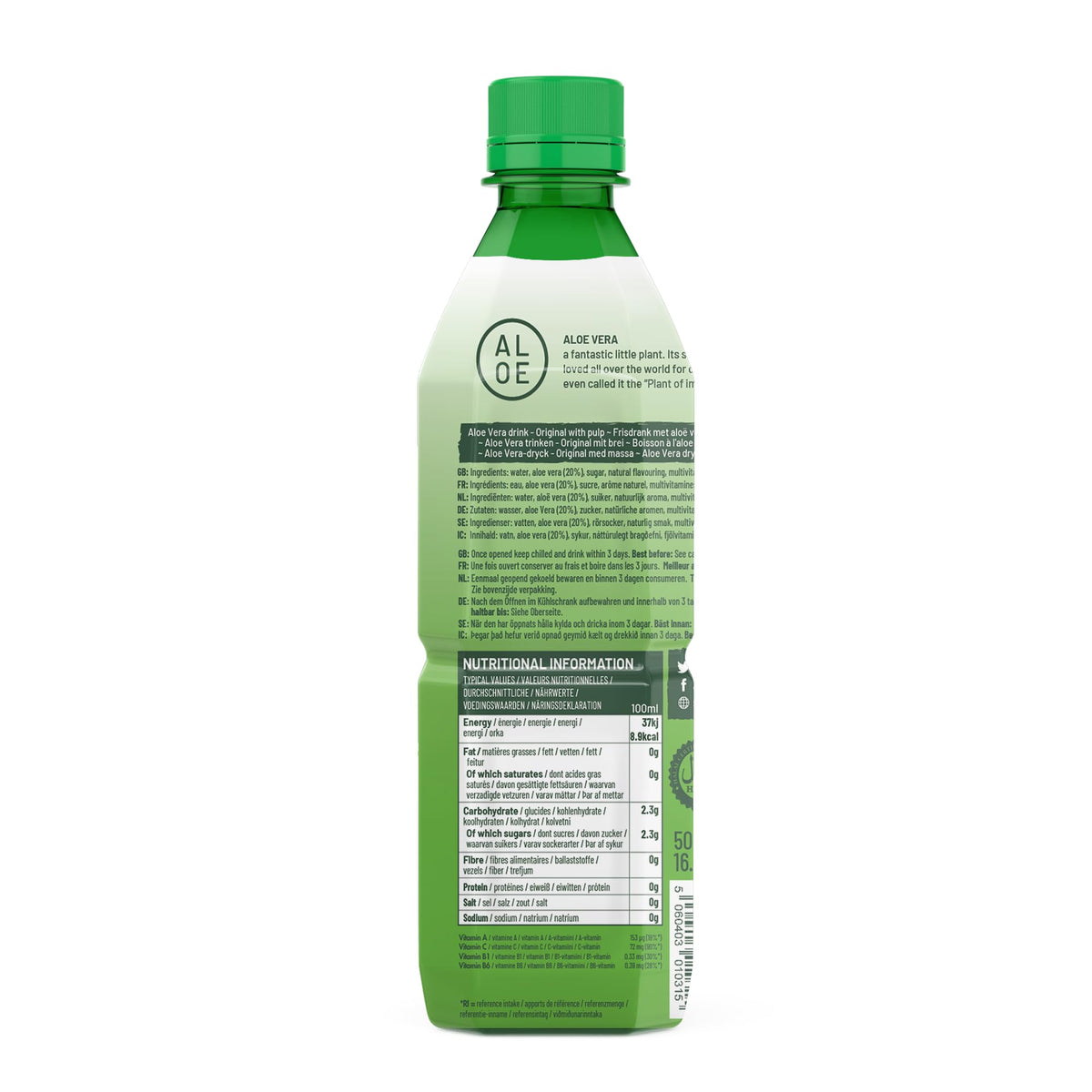 Simplee London Simplee Aloe Vera Drink with Pulp 500ml Bottles (Pack of 12 ...