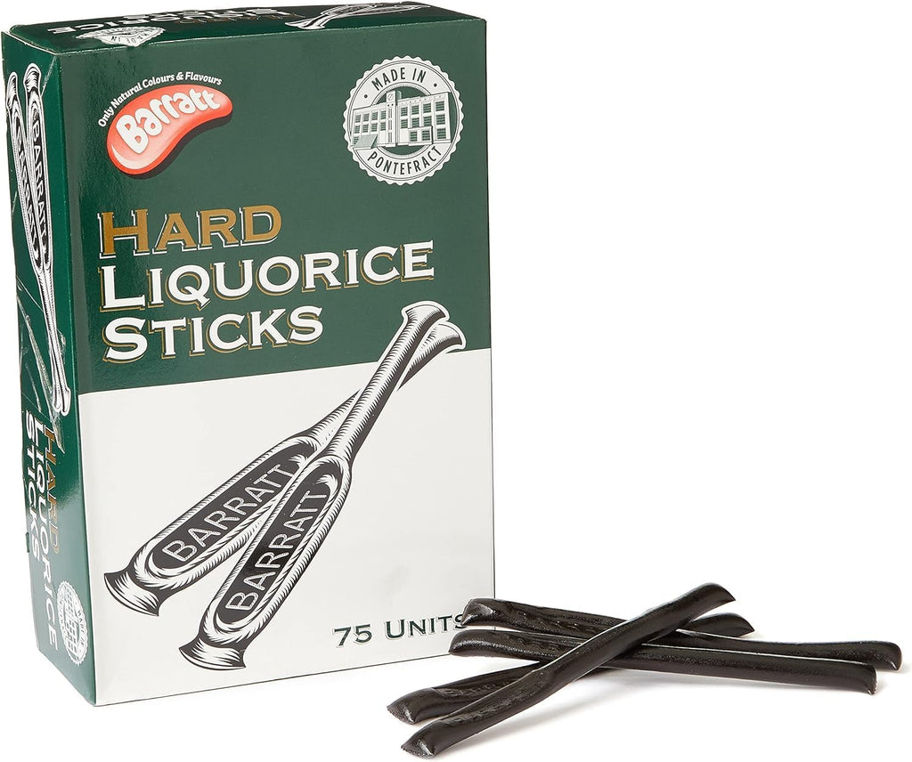 Barratt Hard Liquorice Sticks (aka Bassetti) British All Time Most Favourite & Classic Liquorice Hard Sweet Candies | Pack of 75sticks | Ideal Present for Liquorice Candy Lovers | Sold by EPL