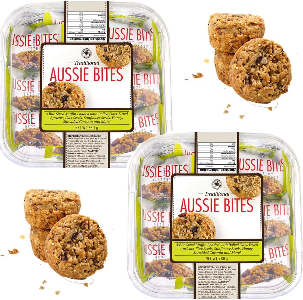 Aussie Bites Individually Wrapped Muffins , Soft & Moist Muffin Cake , Snack , Family Pack , 750g Pack of 2