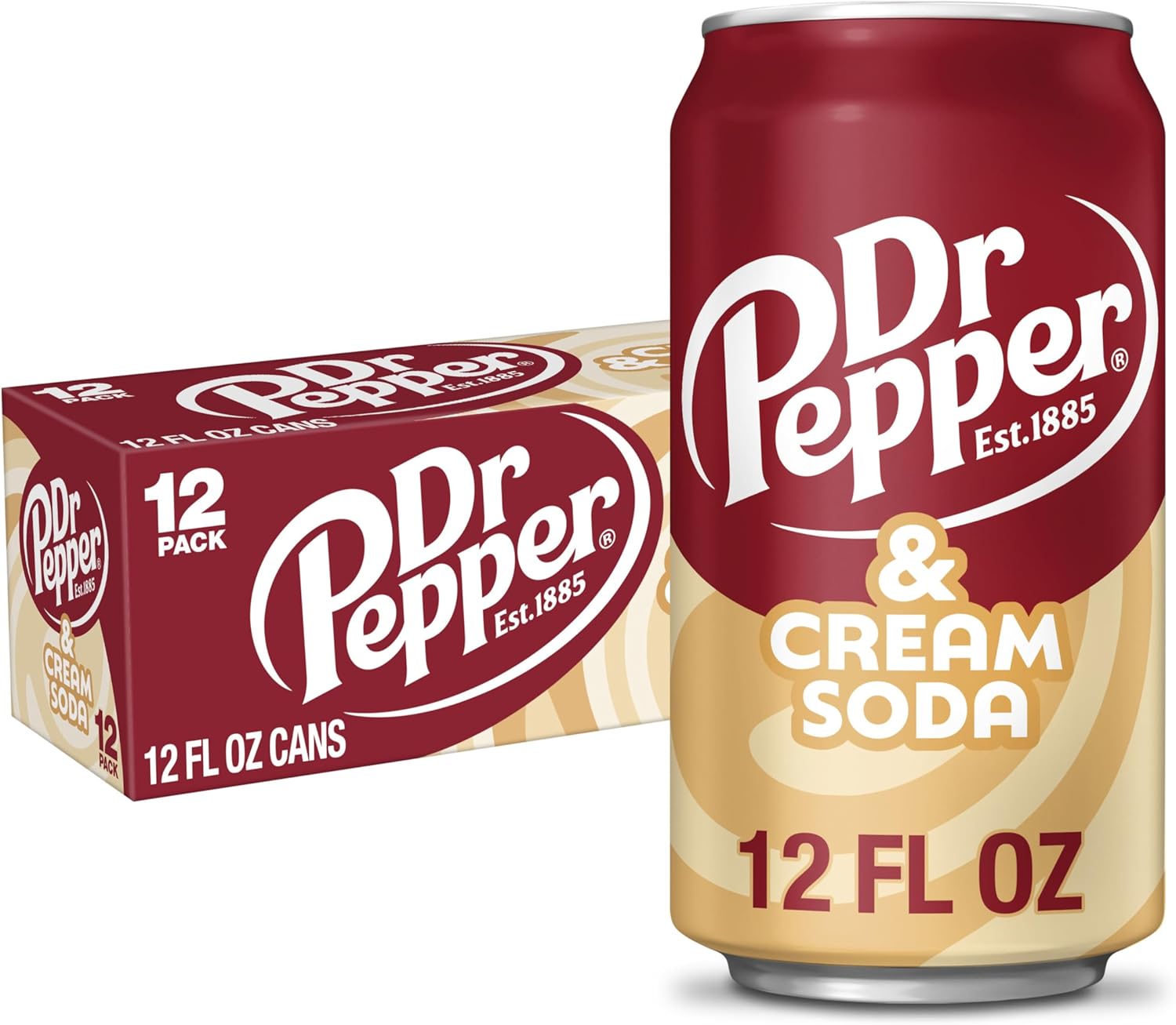 Dr Pepper Drink Can 355ml Pack, Cream Soda, 4260 millilitre, (Pack of 12)