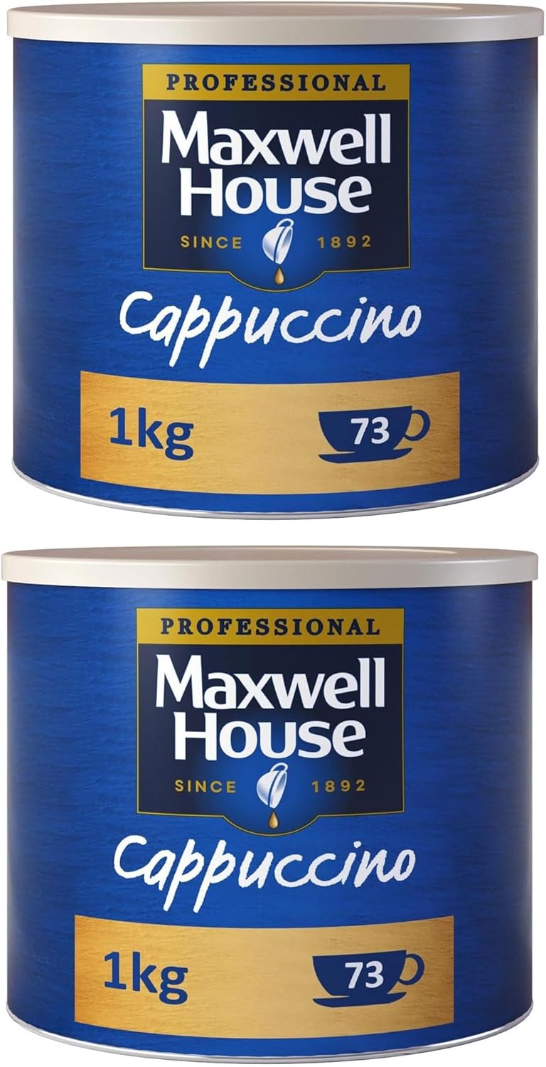 Maxwell House Cappuccino Instant Coffee 1kg Tin (Pack of 2)