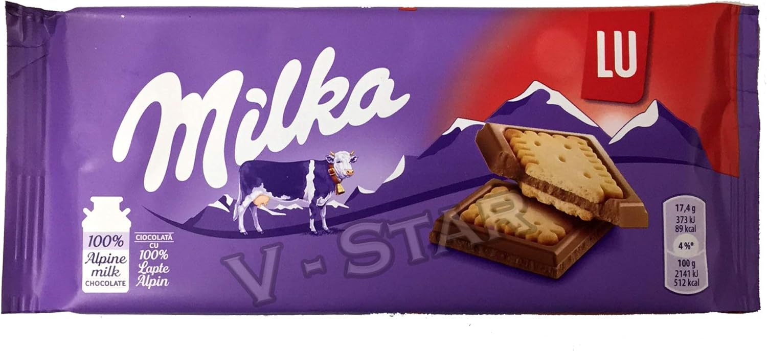 x 2 MILKA CHOCOLATE BARS VARIETY FLAVOURS COLLECTION (MILKA LU - 87g)