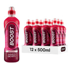 Boost Sports Drink Orange Flavour 12 Isotonic Drink with Vitamin B12 and B6 Electrolyte Drink Maximum Hydration Drinks Low Calorie Vegan Adult Soft Drinks Multipacks 12x500ml