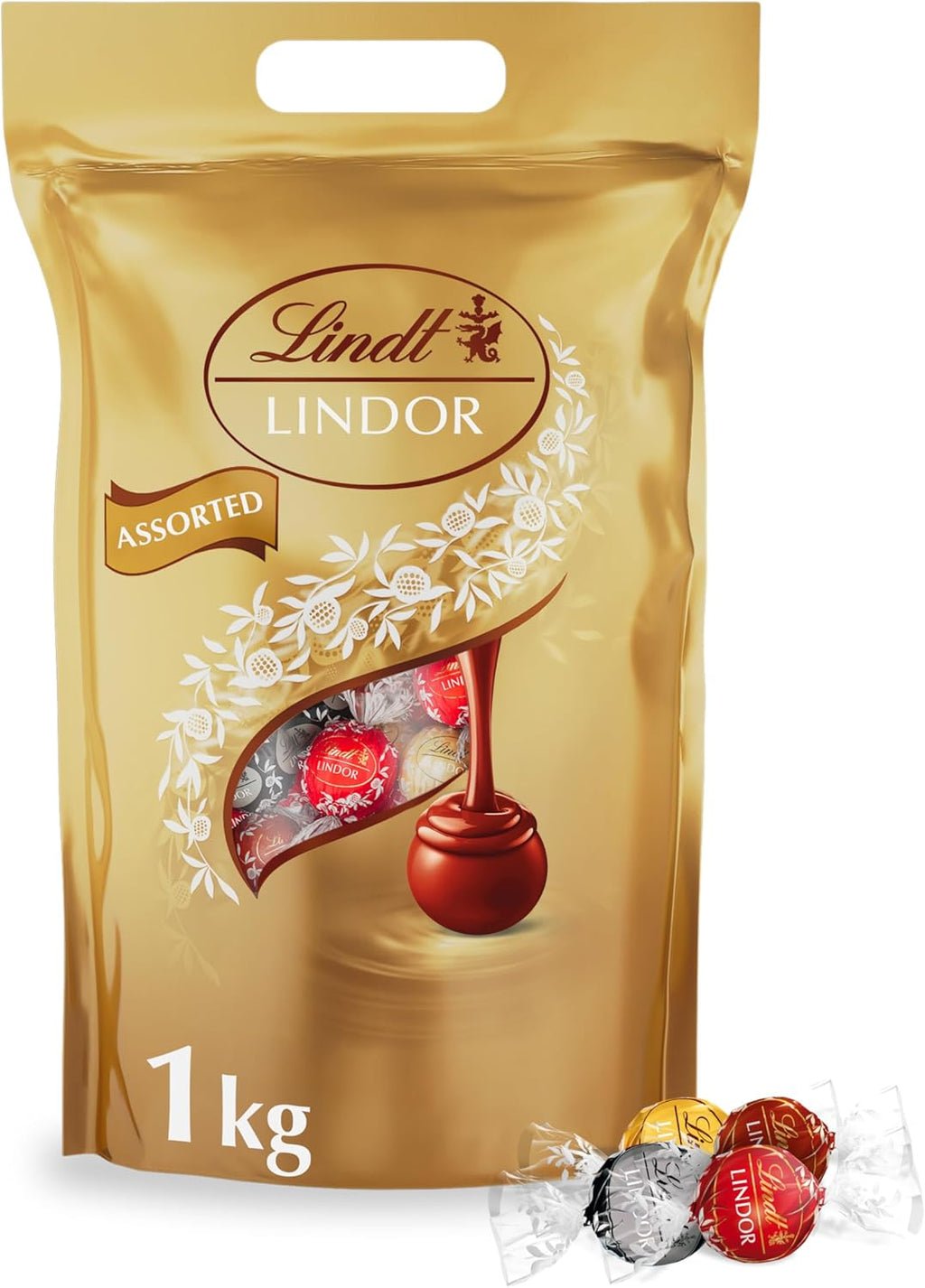 Lindt Lindor Assorted Chocolate Truffles  1kg Bag (Approx. 80 Balls)  Smooth Filling  Halloween Treat, Christmas, Gift, Birthday, Congratulations