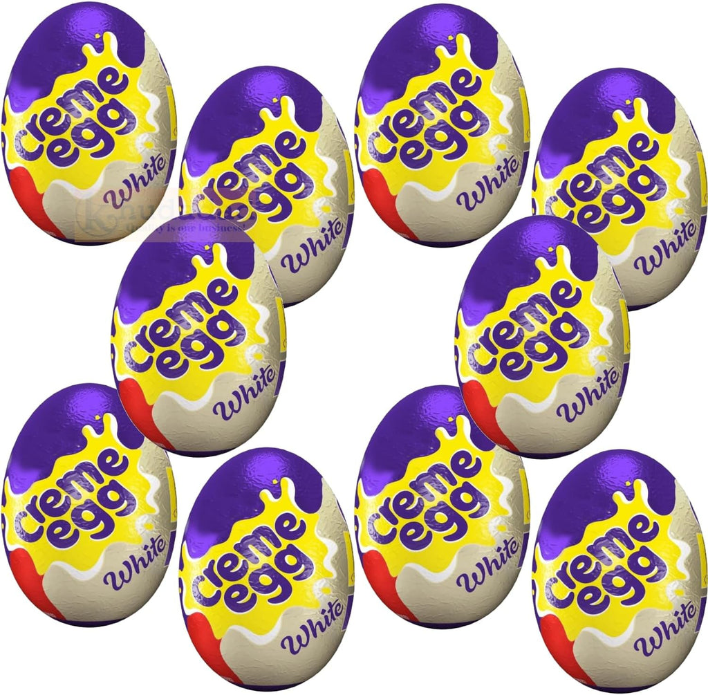 Creme Egg - Easter Eggs White Chocolate, Creme Eggs, Eggs For Easter Egg Hunt, Kids Easter Eggs (10 x White Creme Eggs)