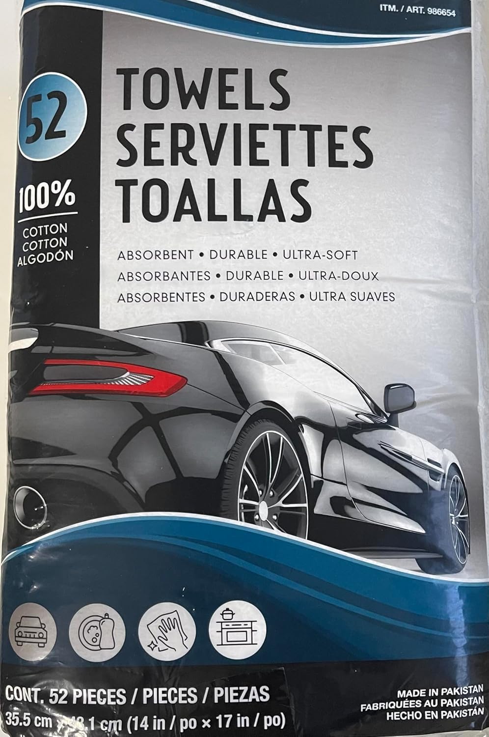 52 Pack Green Lifestyle 14 X 17 100% Cotton Heavy Weight Wring Spun Soft Terry Loop Shop Towels