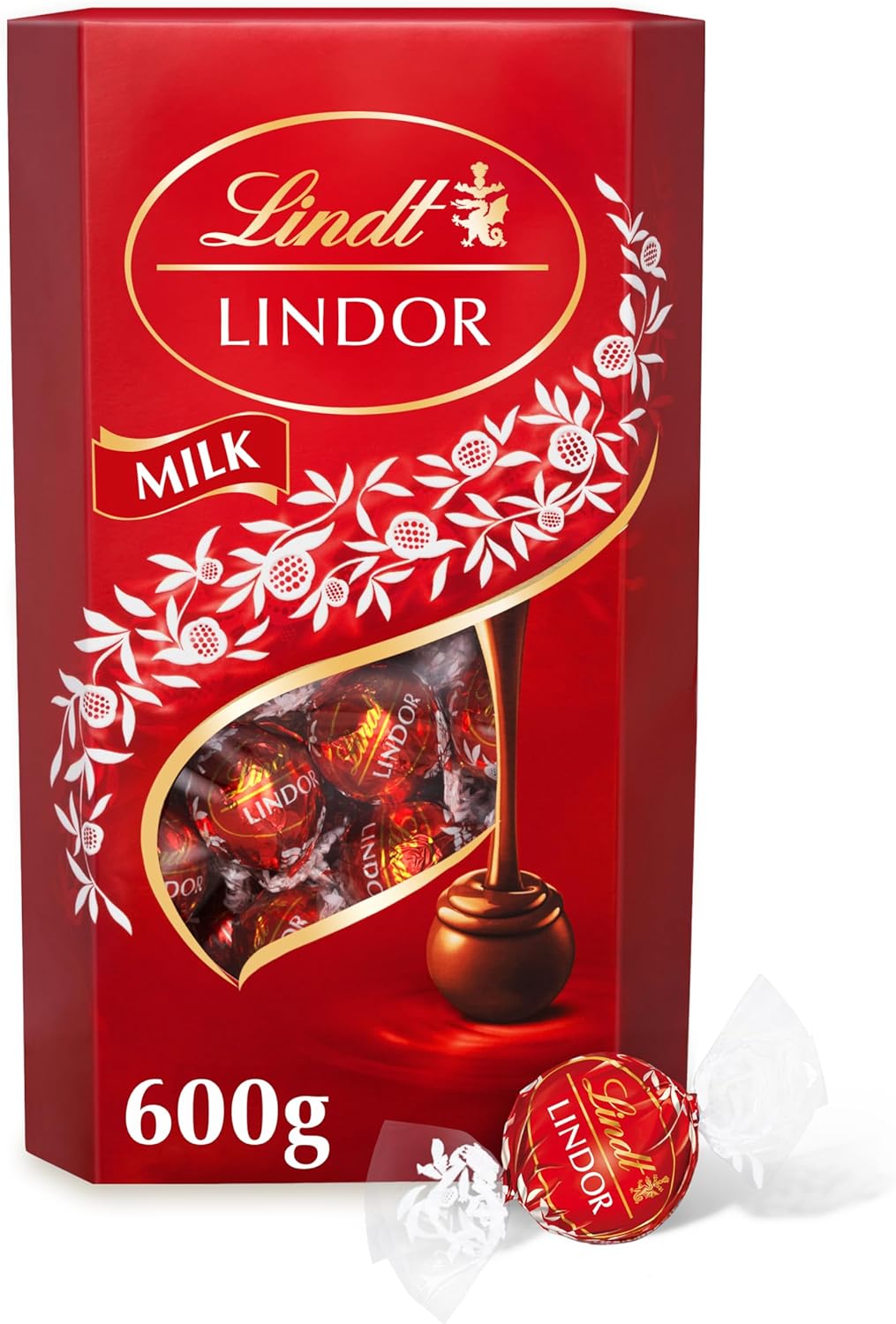 Lindt Lindor Milk Chocolate Truffles  600g Box (Approx. 48 Balls)  Smooth Filling  Halloween Treat, Christmas, Gift, Birthday, Congratulations
