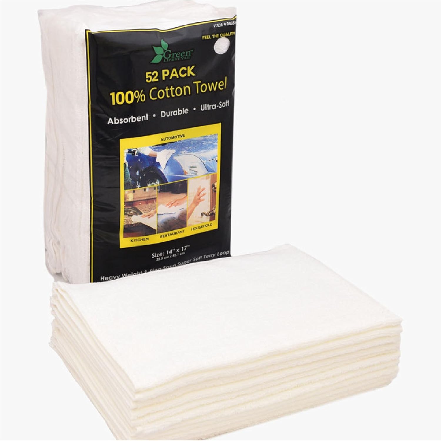 Unitex Multipurpose Cotton Terry Towels - 52 Pack