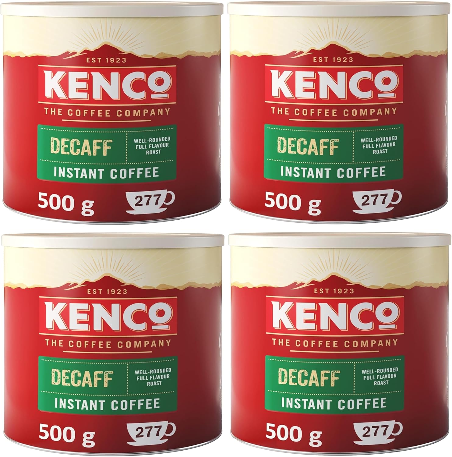 Kenco Decaf Instant Coffee 500g (Pack of 4)