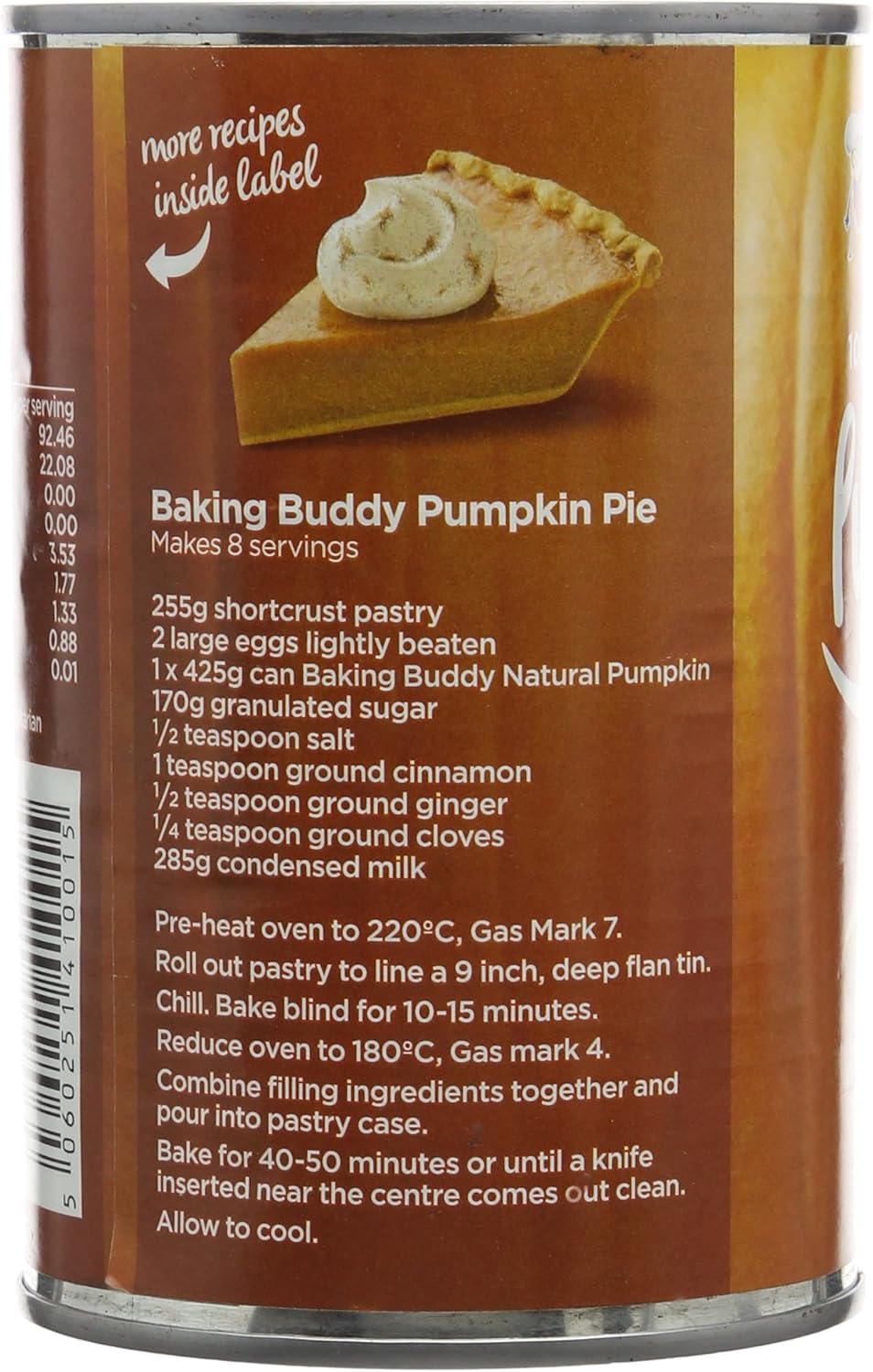 Baking Buddy Natural Pumpkin Puree, 425 g