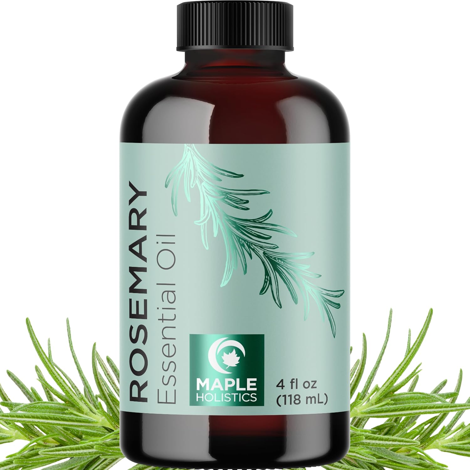 Pure Rosemary Essential Oil  Premium Undiluted Oil for Hair, Skin, and Aromatherapy (118mL)