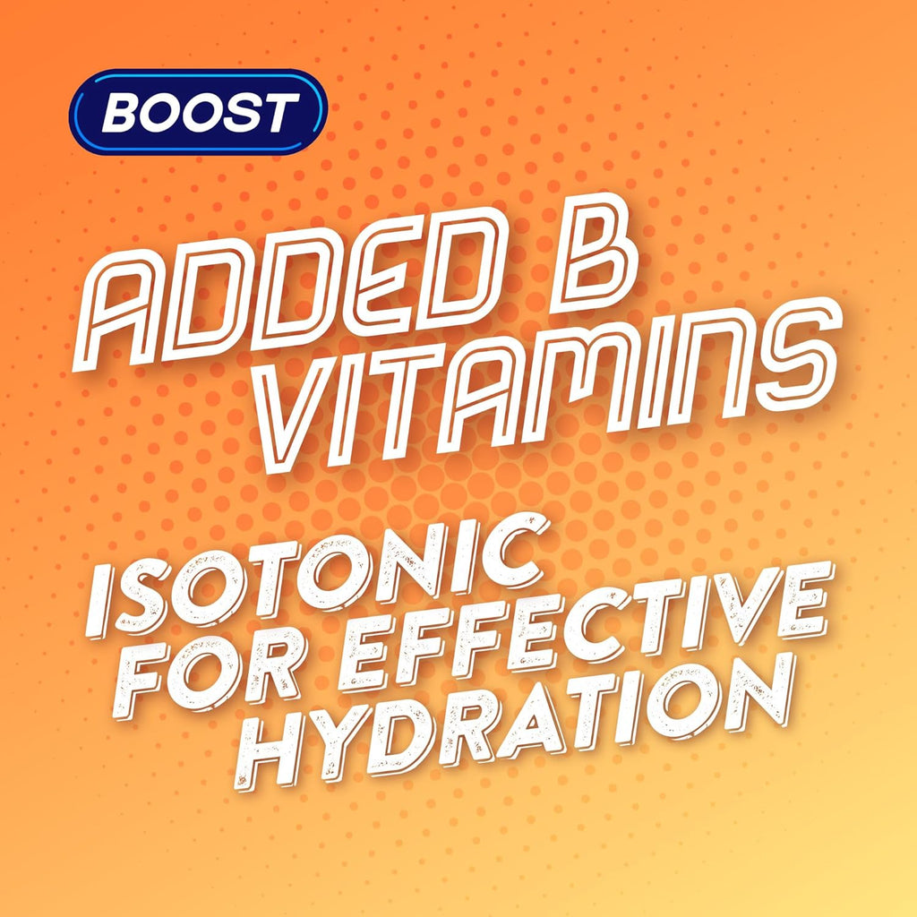 Boost Sports Drink Orange Flavour 12 Isotonic Drink with Vitamin B12 and B6 Electrolyte Drink Maximum Hydration Drinks Low Calorie Vegan Adult Soft Drinks Multipacks 12x500ml