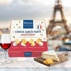 Assorted Cheese Biscuits Multipacks - 600g Real Butter Biscuits with Parmesan, Brie, Blue & Goat Cheese Biscuit Box with Topline Card Great Birthday Gifts for Women, Christmas Snacks, Stocking Fillers