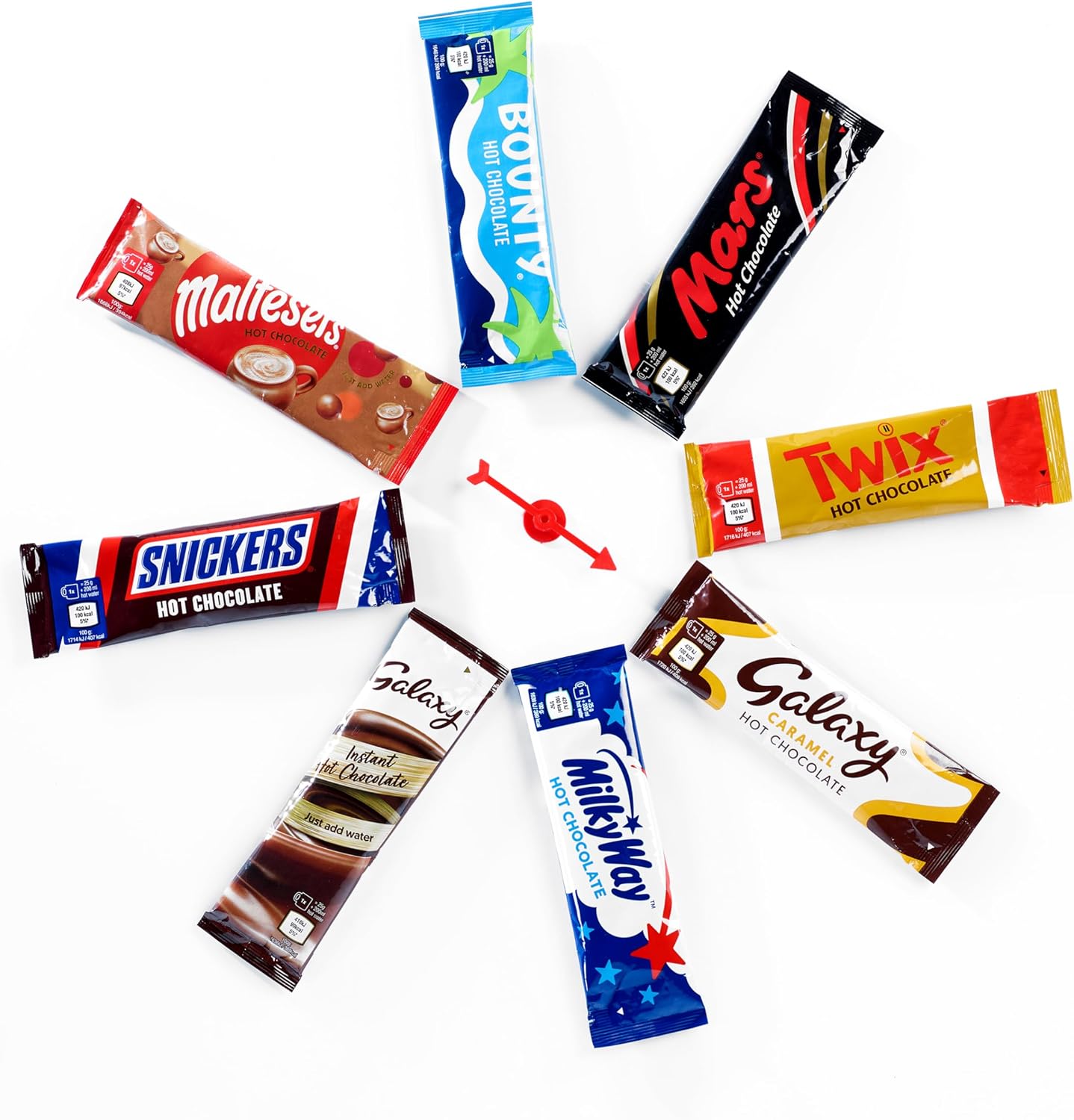 Celebrations Hot Chocolate Sachets 40 x 25g | Bulk Hot Chocolate Gift Set Featuring Galaxy, MilkyWay, Twix, Mars, Bounty, Maltesers, Snickers and Galaxy Caramel (Pack of 1)