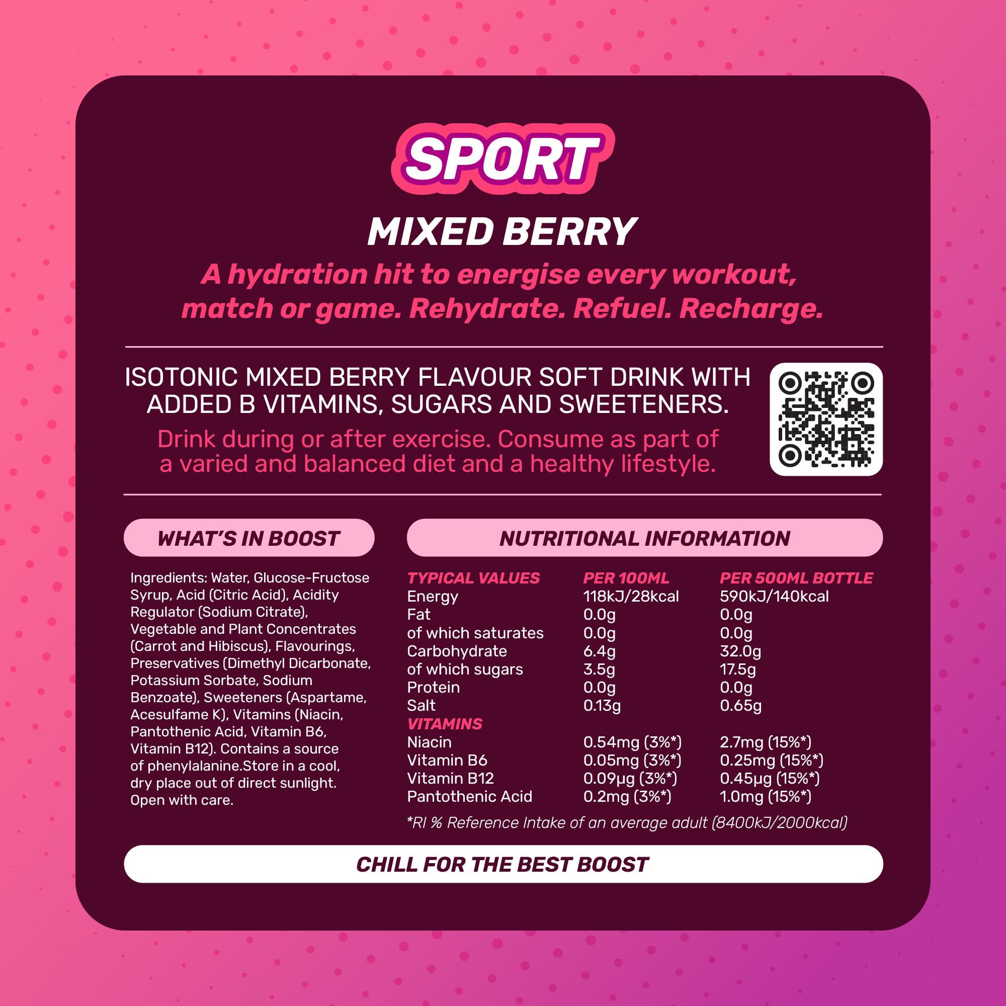 Boost Sports Drink Orange Flavour 12 Isotonic Drink with Vitamin B12 and B6 Electrolyte Drink Maximum Hydration Drinks Low Calorie Vegan Adult Soft Drinks Multipacks 12x500ml