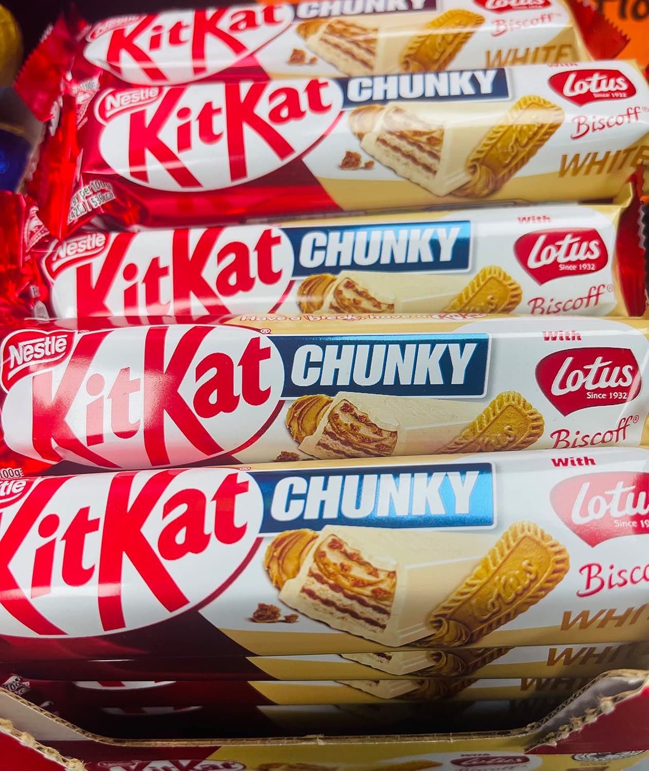 Nestlé Kit Kat Chunky Lotus Biscoff White Chocolate 42g x 24 Count Wall Art for Living Room