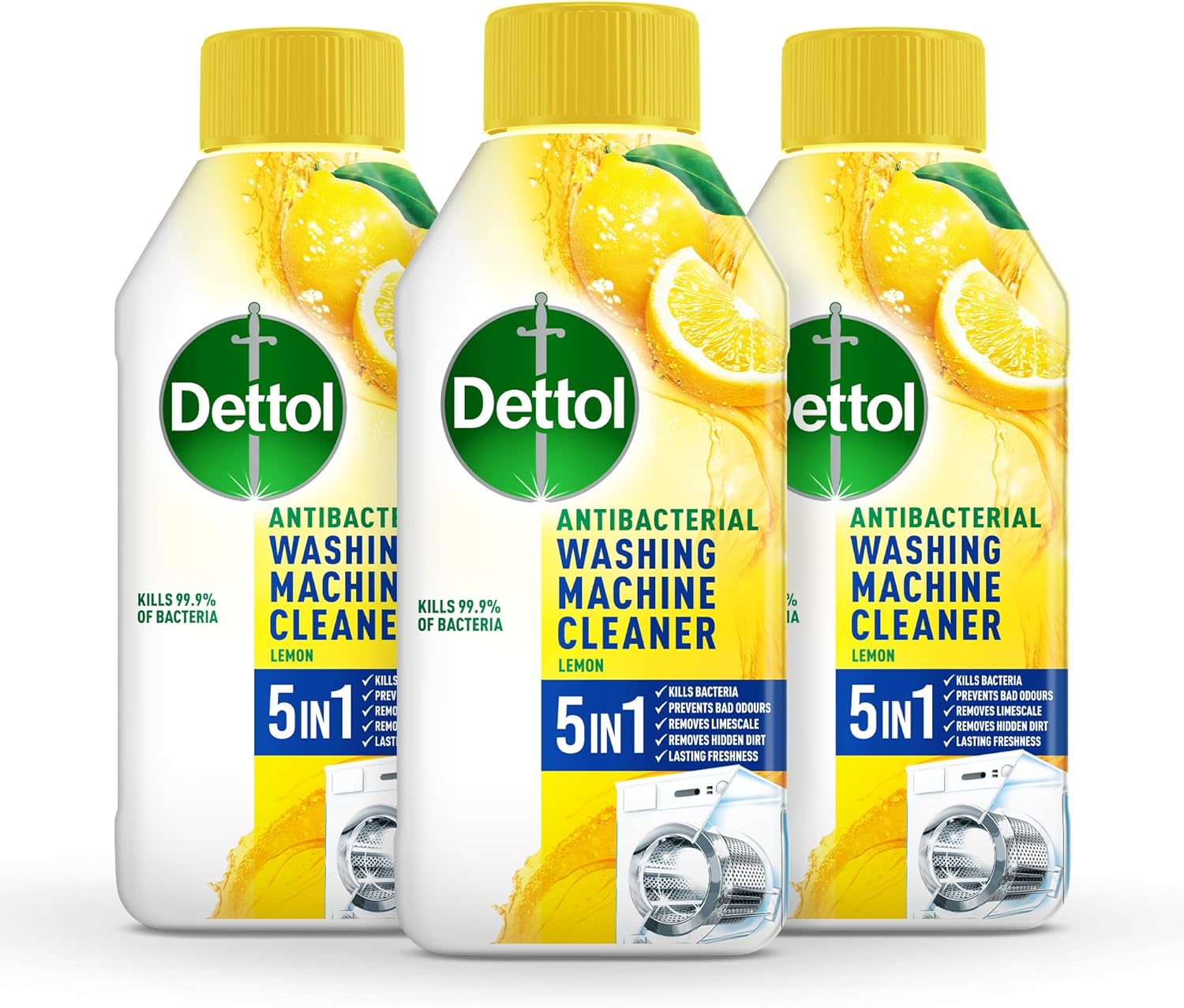 Dettol Lemon Breeze Washing Machine Cleaner, 250 ml, Pack of 3