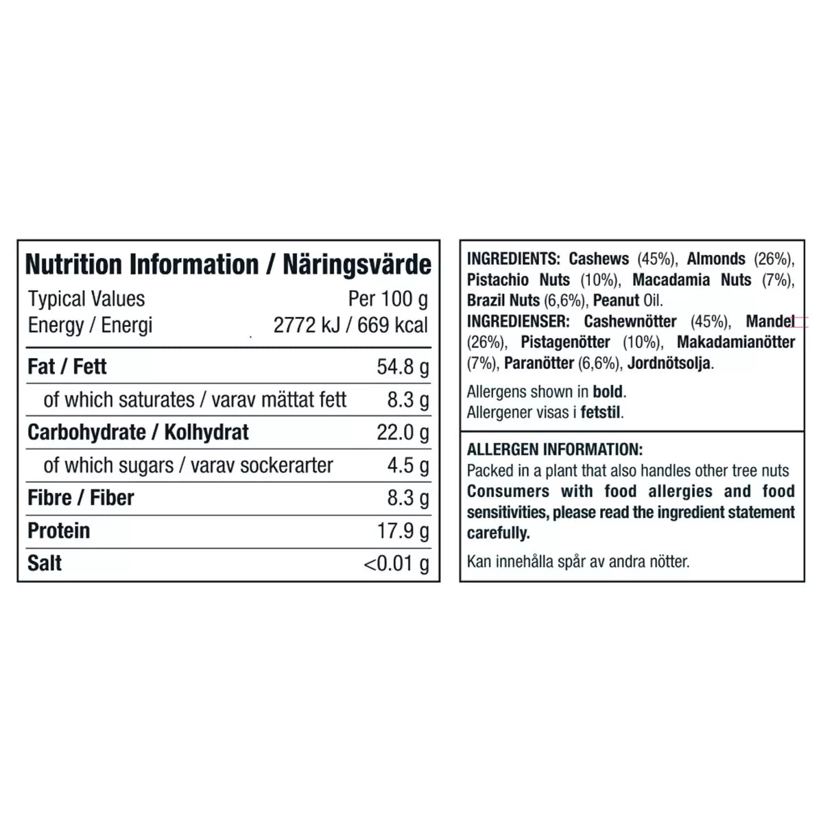 Kirkland Signature Unsalted Mixed Nut Snack Packs – 21 x 45g
