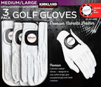 Kirkland Signature Men's Golf Gloves Premium Cabretta Leather