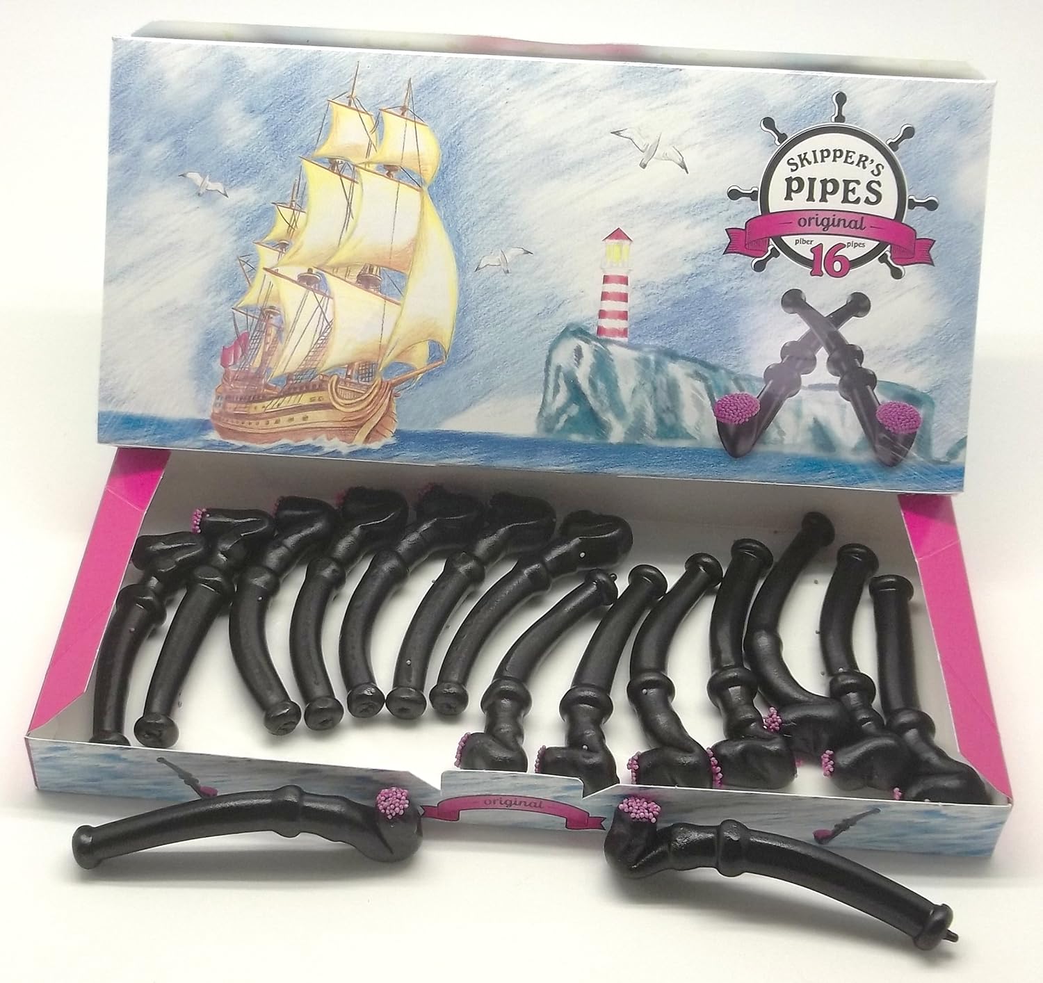 Skippers Liquorice Pipes - 16 Pipes - 272g (Pack of 2)