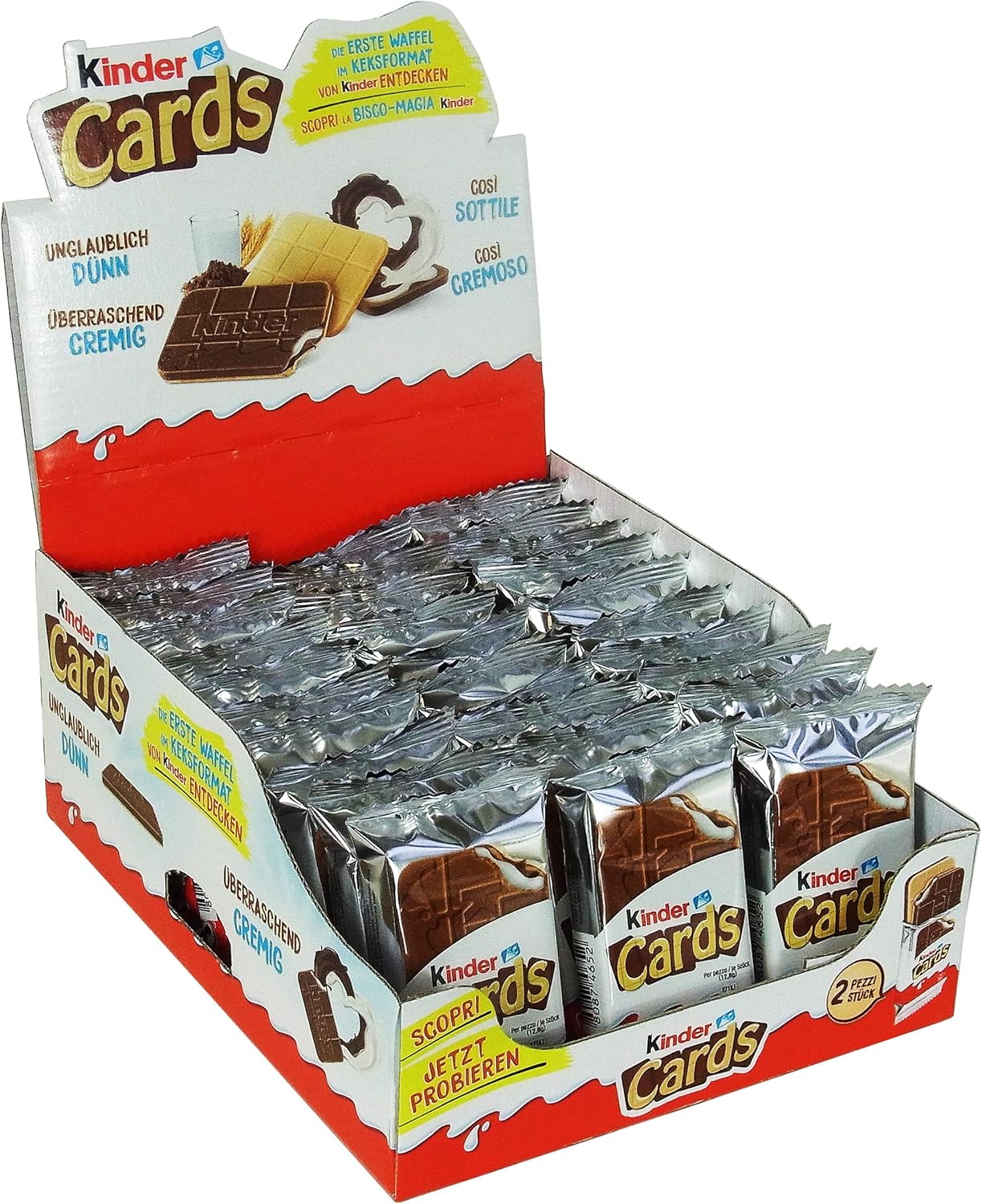 Kinder Cards Wafer Biscuit  30 x 25.6g Bulk Chocolate Gift Pack