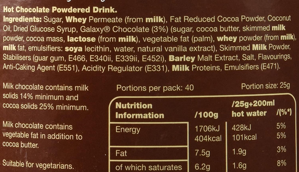 Galaxy powder 1kg, Galaxy hot chocolate, Galaxy drinking chocolate powder, Galaxy catering pack, Galaxy wholesale chocolate, Galaxy cocoa mix, luxury hot chocolate, Galaxy milk chocolate drink, Galaxy vending chocolate powder.