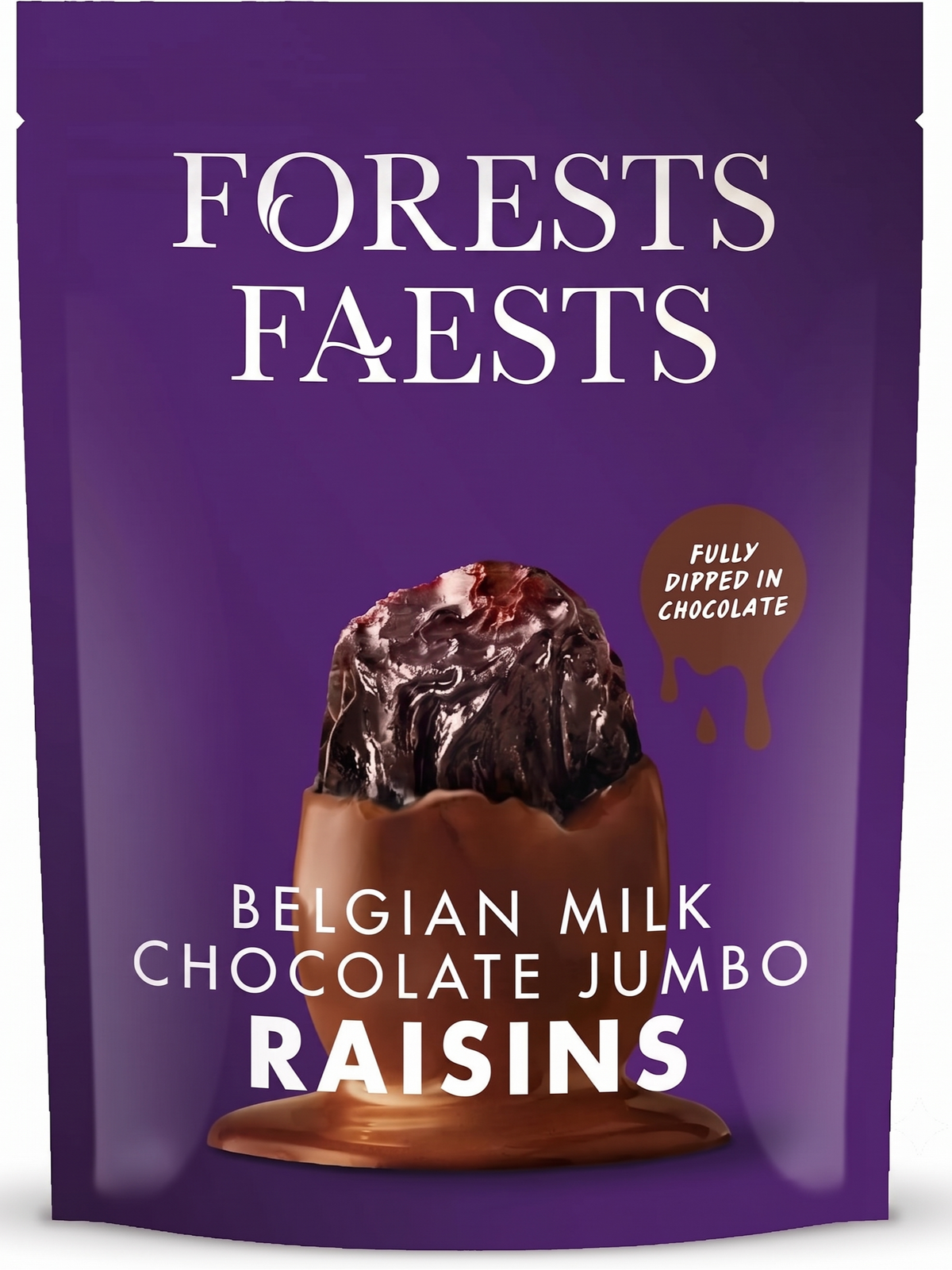 Forest Feast Belgian Milk Chocolate Jumbo Raisins - Fully Dipped Premium Snack