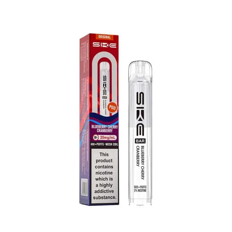 SKE Crystal Bar 600 Disposable Vape - Blueberry Cherry Cranberry (20mg Nic Salt)