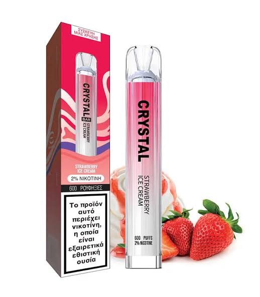 SKE Crystal Bar 600 Disposable Vape - Strawberry Ice Cream (20mg Nic Salt)