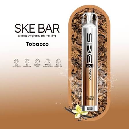 SKE Crystal Bar 600 Disposable Vape - Tobacco (20mg Nic Salt)