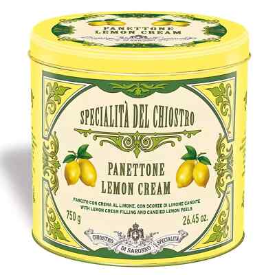 Chiostro Di Saronno Italian Lemon Cream Panettone Milano Cake Treat Tin Gift750g